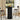 Black 39.37" H Wood Fluted Round Bar Table with Base & Metal Ring Footrest