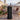 Black 39.37" H Wood Fluted Round Bar Table with Base & Metal Ring Footrest