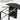 Black 42"-105" Kitchen Extendable Oval Dining Table for 4-12 with Fluted Pedestal Base & Reinforced Metal Support Leg