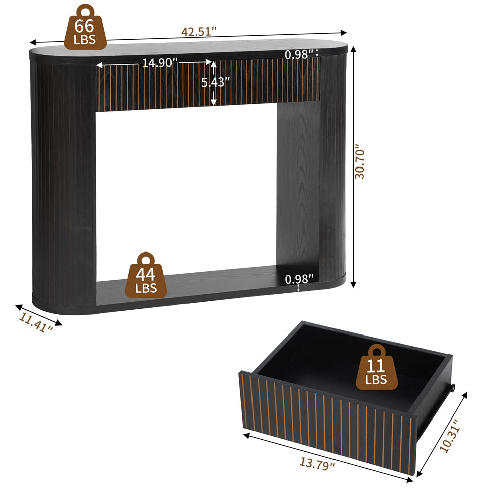 Black metal frame with dimensions and weight indicators on a white background