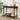 Black console table with decorative items in a room setting