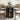 Black 47 inch Round Kitchen Dining Table for 4 
