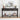 Decorative console table with various items against a white wall