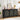 Black sideboard with decorative items in a living room setting