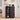 Brown 5 Tier shoe cabinet with shoes on a wooden floor in a room.