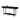 Black 63" console table with measurements on a white background