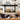 Black 63" console table with decorative items in a living room setting