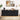 Black sideboard with decorative items in a living room setting