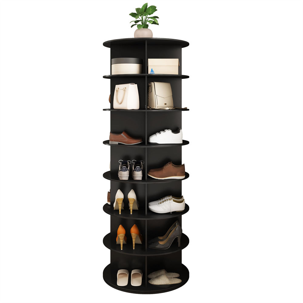 7 Tier Rotating Shoe Rack Tower 360 Spinning Vertical Shoe Storage Rac ...