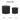 Dimensions and specifications of two black cylindrical tables on a white background
