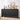 Black sideboard with decorative items in a room setting