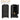 Black wardrobe with open door showing dimensions and weight capacities on a white background