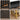 Collage of a black cabinet with gold accents, highlighting features like hidden metal handles, high-quality MDF board, carved line design, and durable structure.