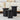 Black Mid Century Modern Fluted Round Nesting Coffee Table Set of 3