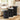 Black Mid Century Modern Fluted Round Nesting Coffee Table Set of 3