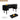 Black desk with dimensions and weight information on a white background