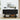 Modern black console table with decorative items in a room setting