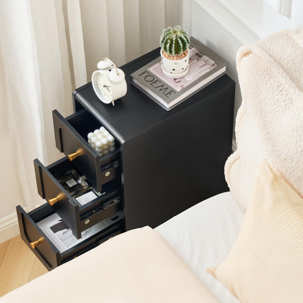Black Slim Couch Side Table