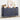 Dark blue woven sideboard with decorative items in a room setting