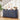 Blue woven sideboard with decorative items in a home setting