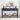 Navy blue console table with decorative items in a room with white walls.