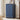 Blue 5 Drawer Dresser Slim Small Wooden Storage Cabinet with Carved Floral Front and Gold Handles