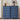 Blue dresser with decorative patterns in a room setting