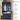 A navy blue modular storage wardrobe shown open with hanging shirts, folded bedding, and stacked drawers, with overlaid text and icons explaining Logical Zones: Top Storage Area, Garment Hanging Zone, Modular Stacking Zone, and 2 Storage Drawer.
