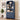 Blue 70" Tall Arched 6-Tier Bookcase with Floral Doors and Tip-Over Kit Included