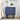 Navy blue nightstand with decorative patterns in a bedroom setting