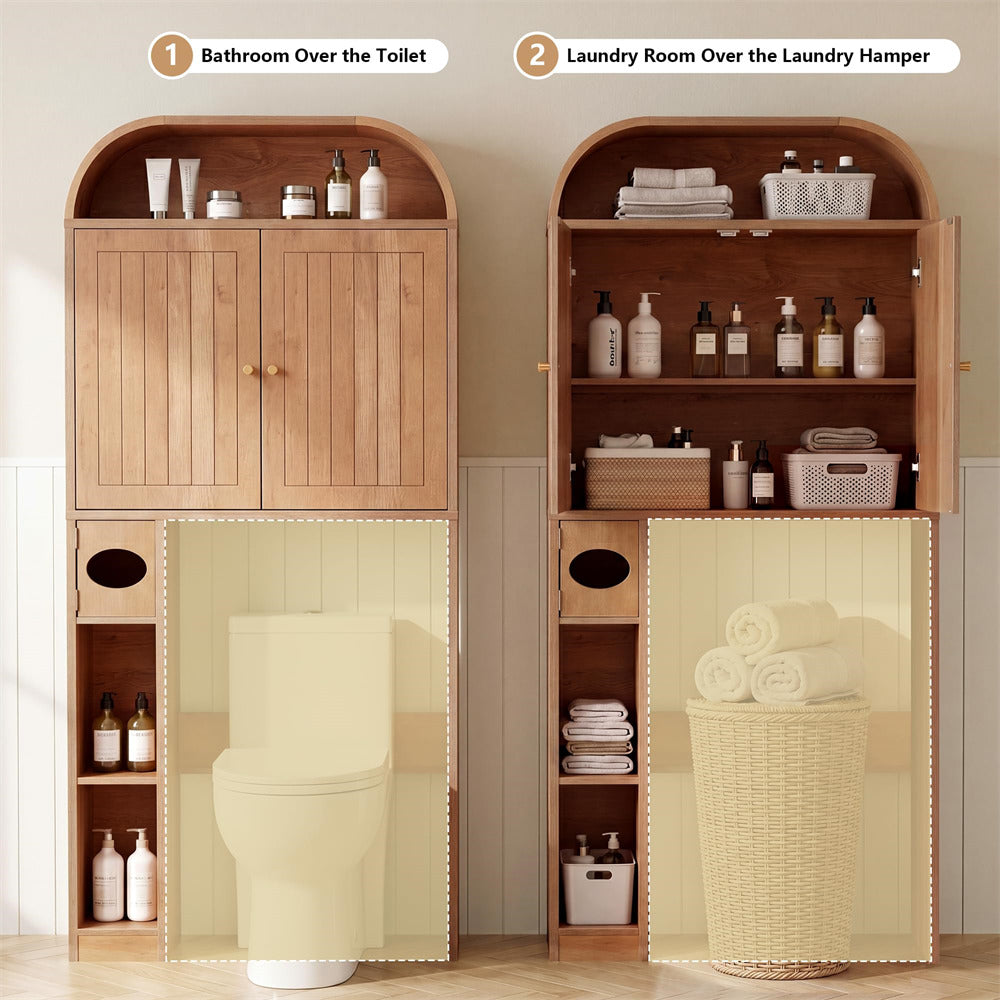 Caramel 31" Wide Over the Toilet Storage with Toilet Paper Holder