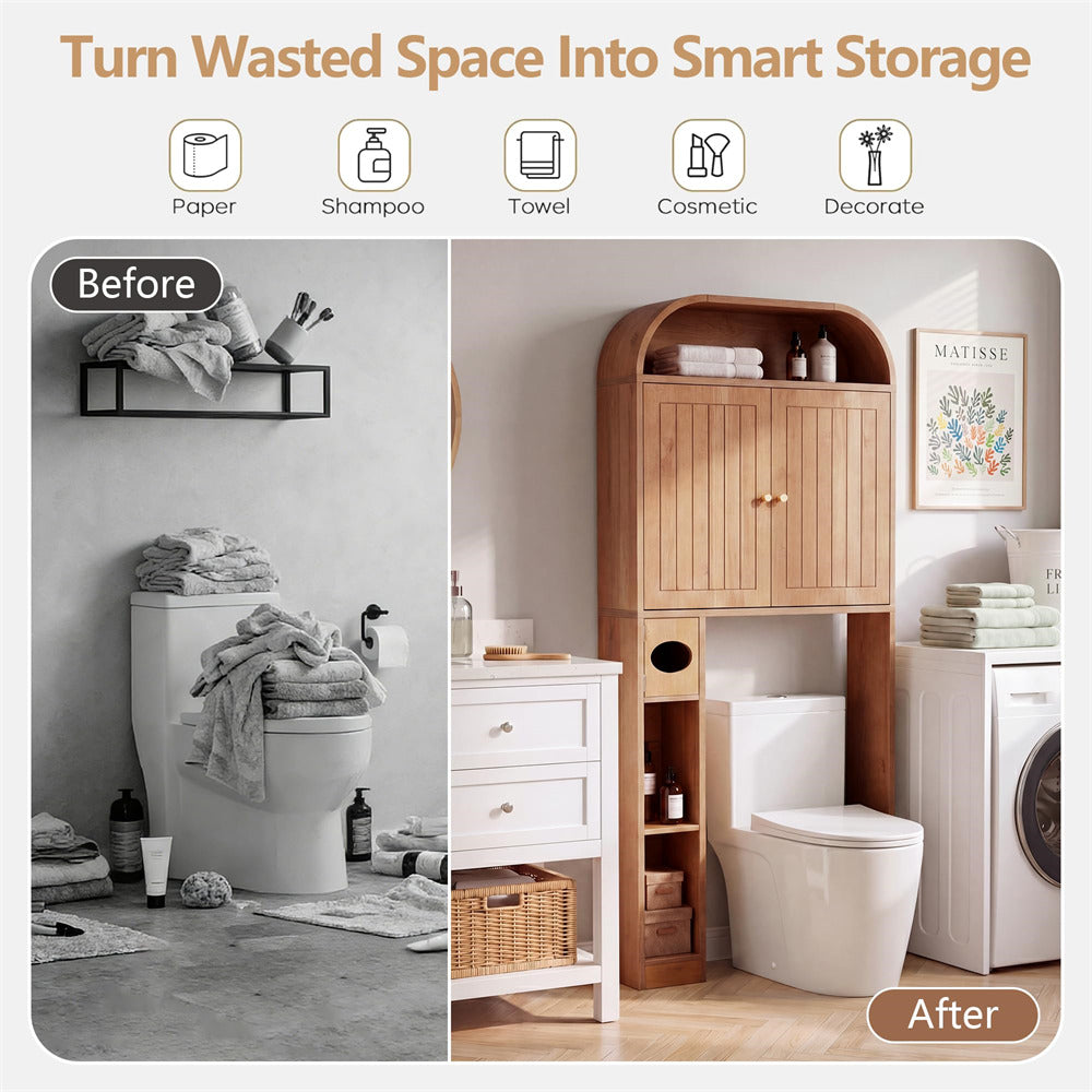 Caramel 31" Wide Over the Toilet Storage with Toilet Paper Holder