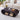 Dark 47'' Oval Coffee Table 2-Tier Center Table with Storage Shelf