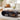 Dark 47'' Oval Coffee Table 2-Tier Center Table with Storage Shelf