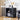 Free Standing Sideboard Coffee Cabinet Black Modern Storage Cabinet with Iron Grid Doors