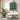 Bathroom interior with green cabinet, white sink, and plants