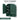 Green storage cabinet with dimensions and weight capacity indicators on a white background