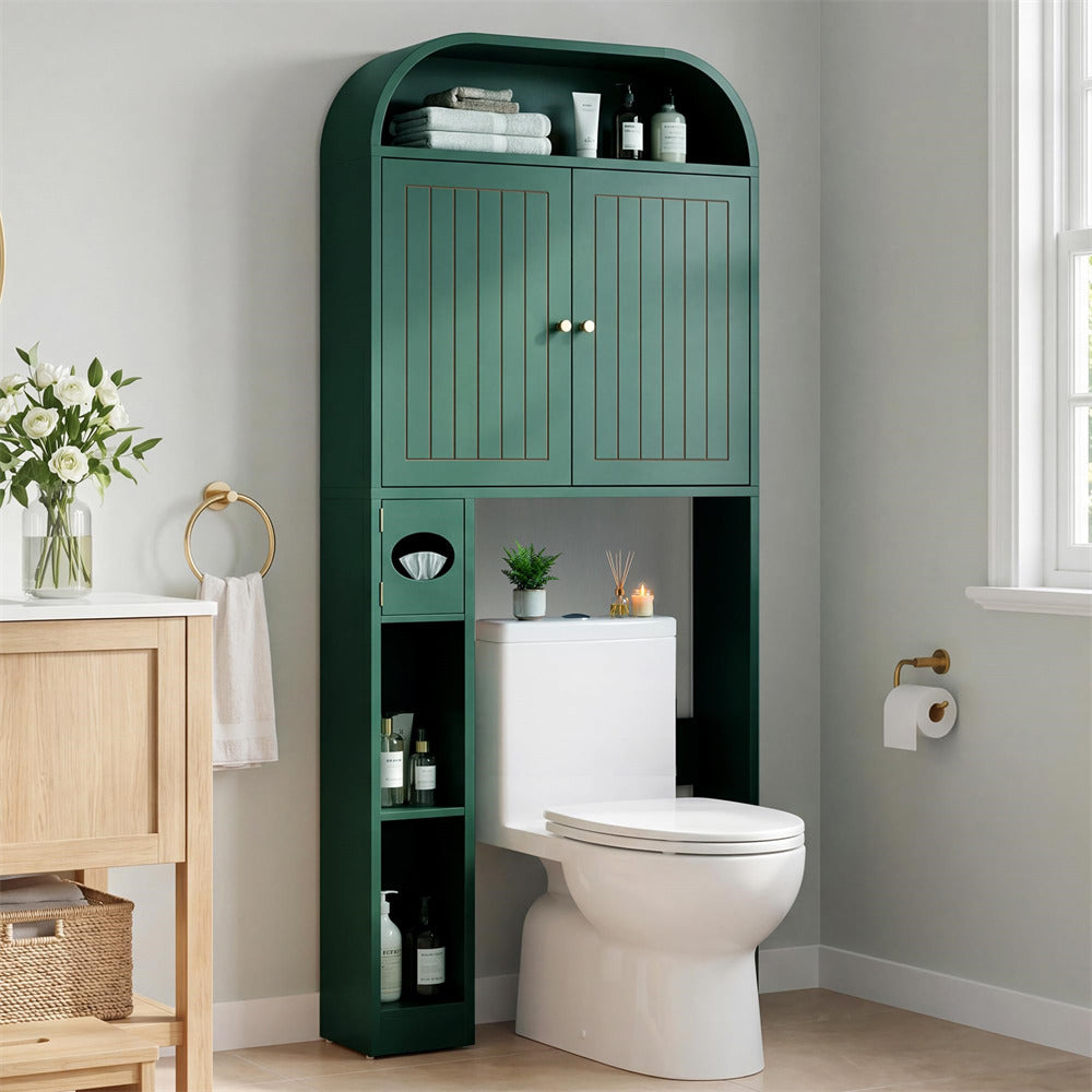 Green 31" Wide Over the Toilet Storage with Toilet Paper Holder