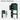 Green storage unit with dimensions labeled on a white background