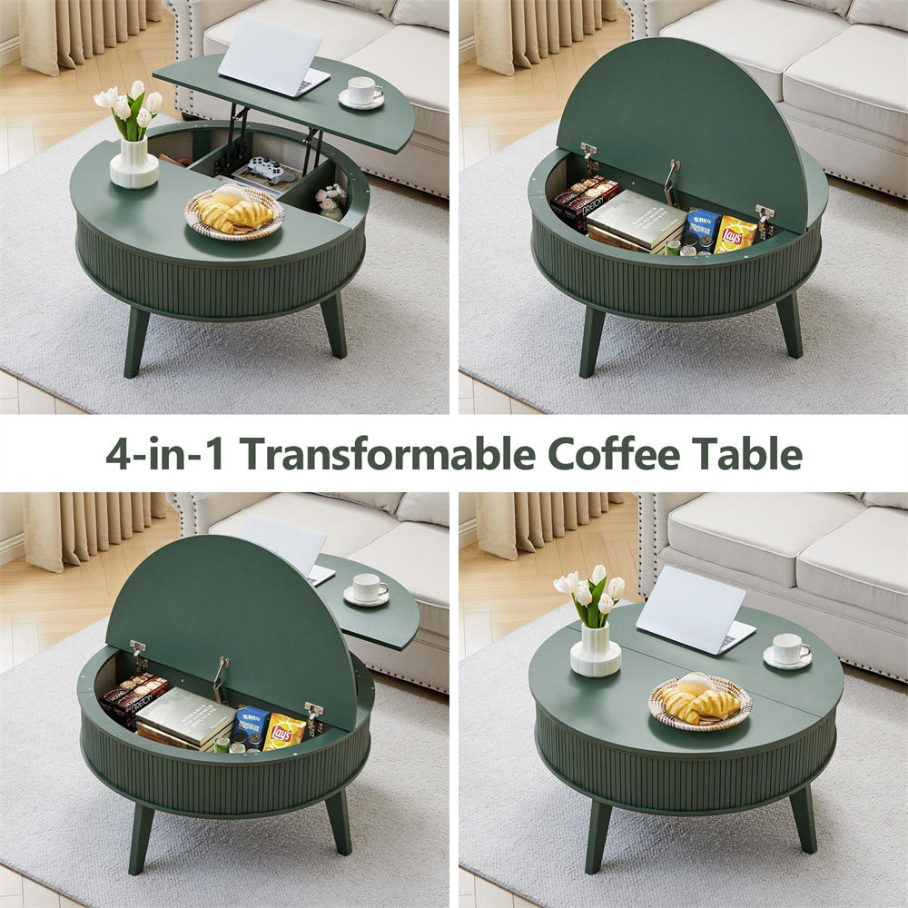 4-in-1 transformable coffee table in a living room setting