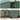 Four-panel close-up collage of a teal green cabinet or sideboard, showing the integrated bevel pull, hinge hardware, a leg detail, and the arched Art Deco front with text callouts.