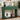 Green console table with decorative items in a room setting