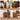 A four-panel collage showing a tall wooden nightstand or drawer cabinet styled in different home environments: Bedroom, Living Room, Home Office, and Vanity Room. Each panel shows the cabinet beside a bed, sofa, desk, or vanity, with the text label beneath.