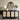 Black and beige sideboard with decorative items in a room.