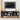 Modern TV Stand Console Table Black with Glass Sliding Door and Adjustable Shelves