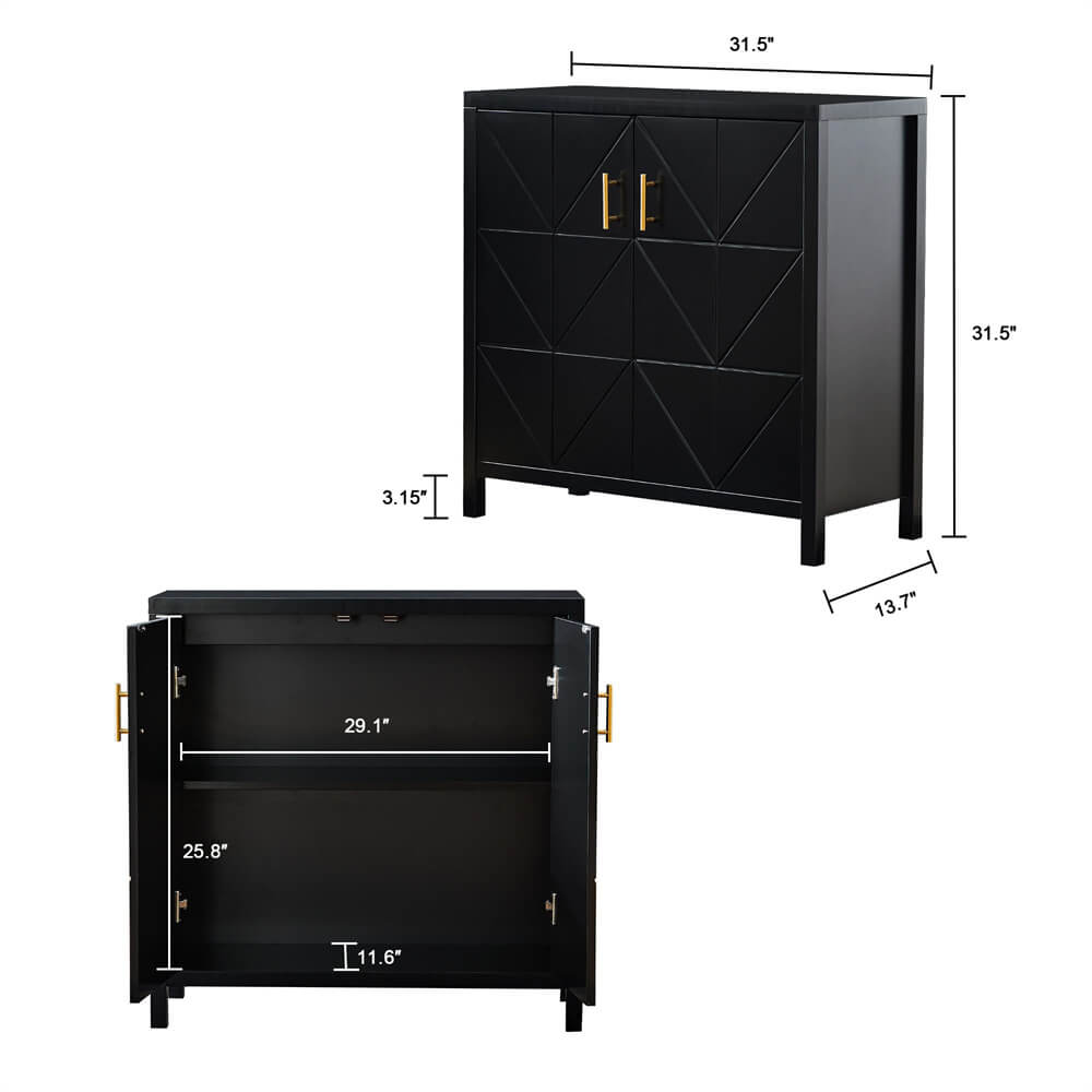 Modern Wood Storage Cabinet Kitchen Sideboard with 2 Doors