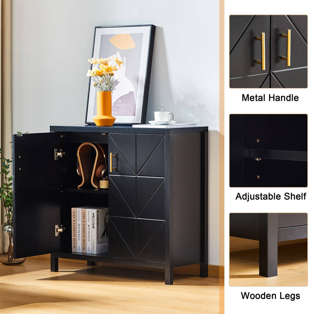 Modern Wood Storage Kitchen Sideboard with 2 Doors GiraTree