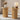 Natural 17.7'' Mid Century Modern Side Table Round Fluted End Table Set of 2