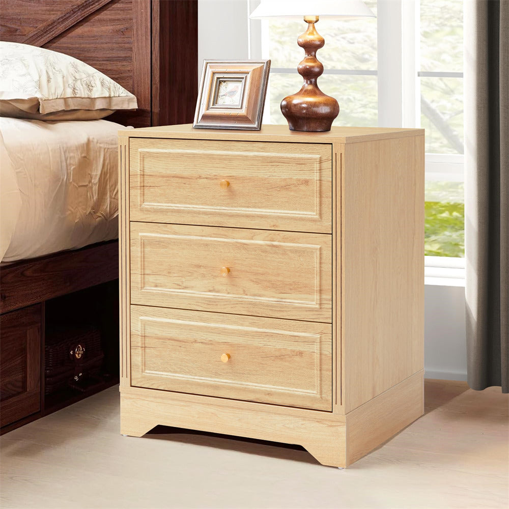23-inch Wide 3-Drawer Nightstand Wooden End Table Small Dresser with C – GiraTree 23-inch Wide 3-Drawer Nightstand Wooden End Table Small Dresser with C – GiraTree