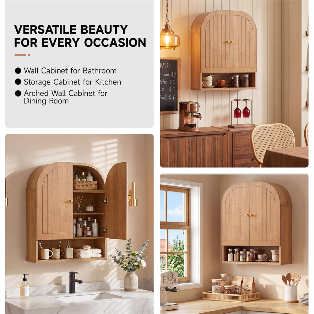 Wooden wall cabinet with various uses in different rooms